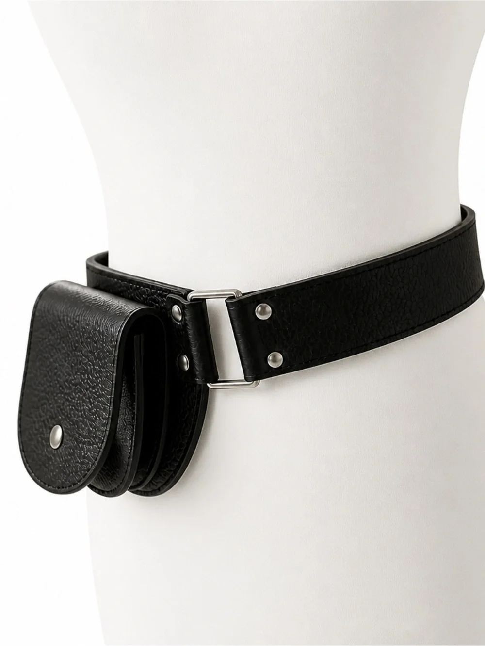 Genuine Leather Belt Bag Waist Pouch Black Utility Belt‎ Festival Goth Boho